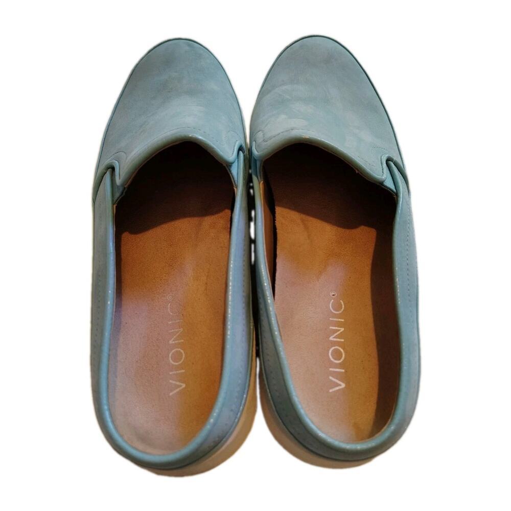 Vionic Effortless Slip-On Backless Mule Sneakers Mint Blue Nubuck Women's Size 8 - Picture 3 of 7